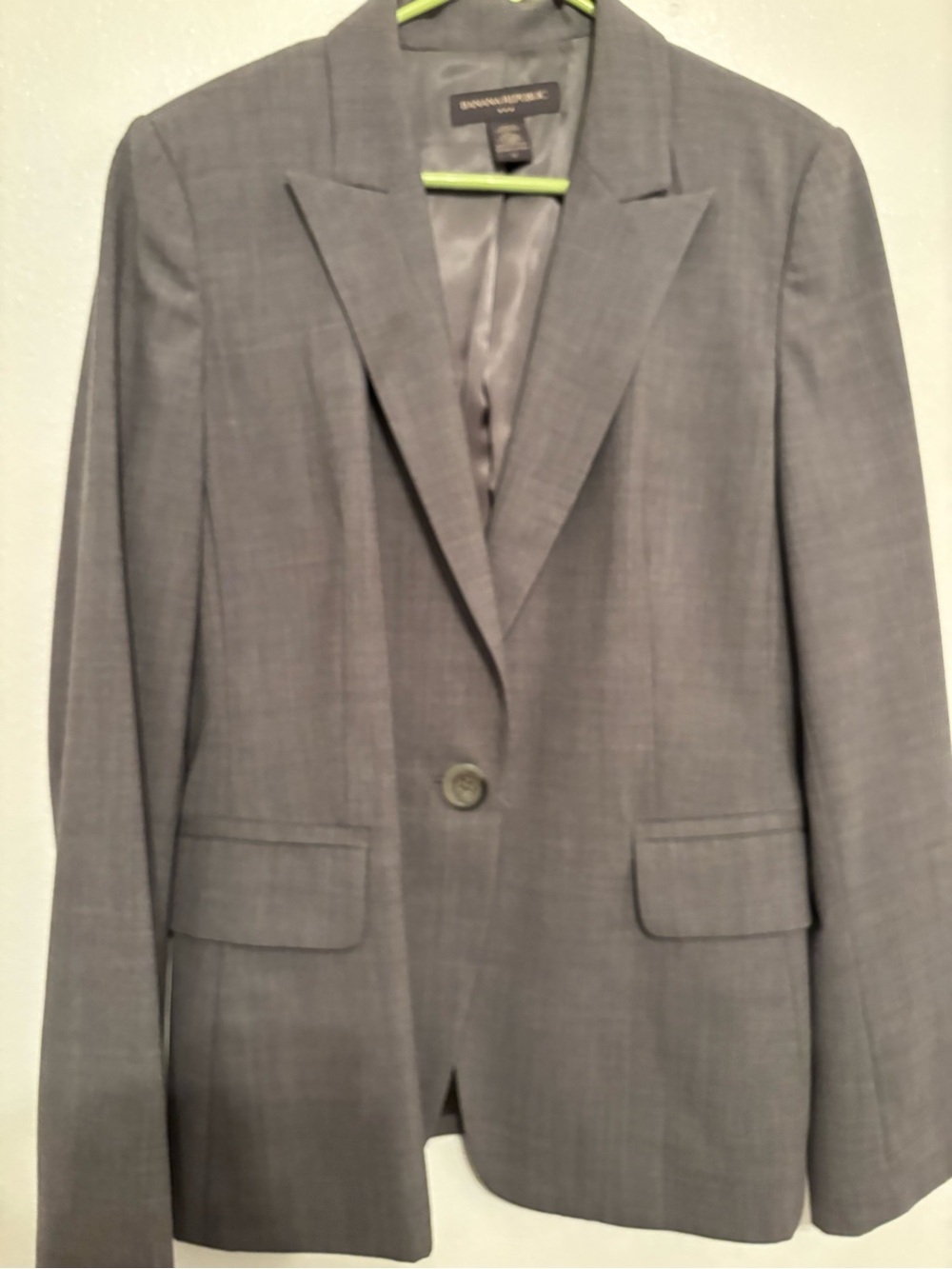Vintage Banana Republic Gray Single-Button wool blend Blazer 14